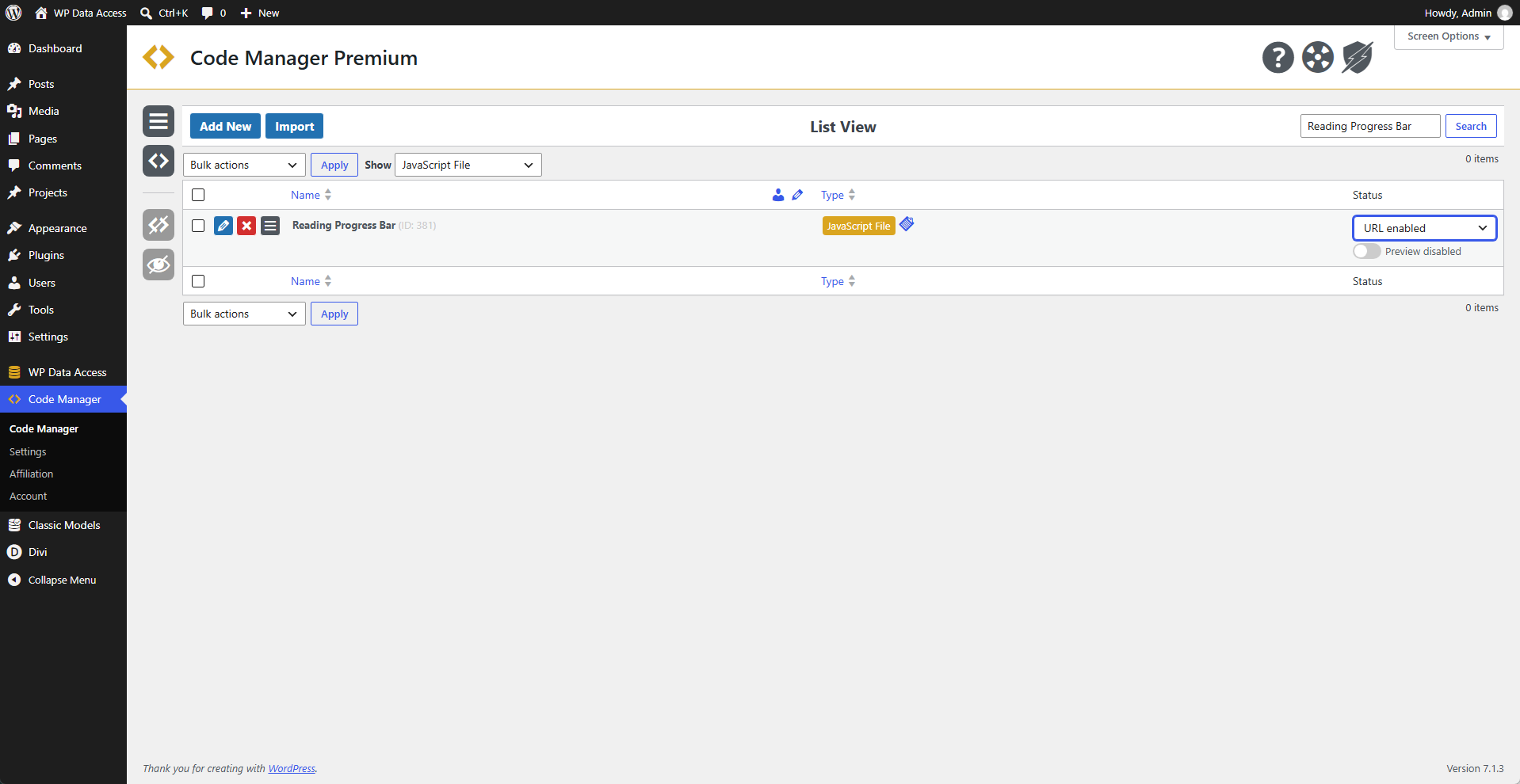 Code Manager - JS File